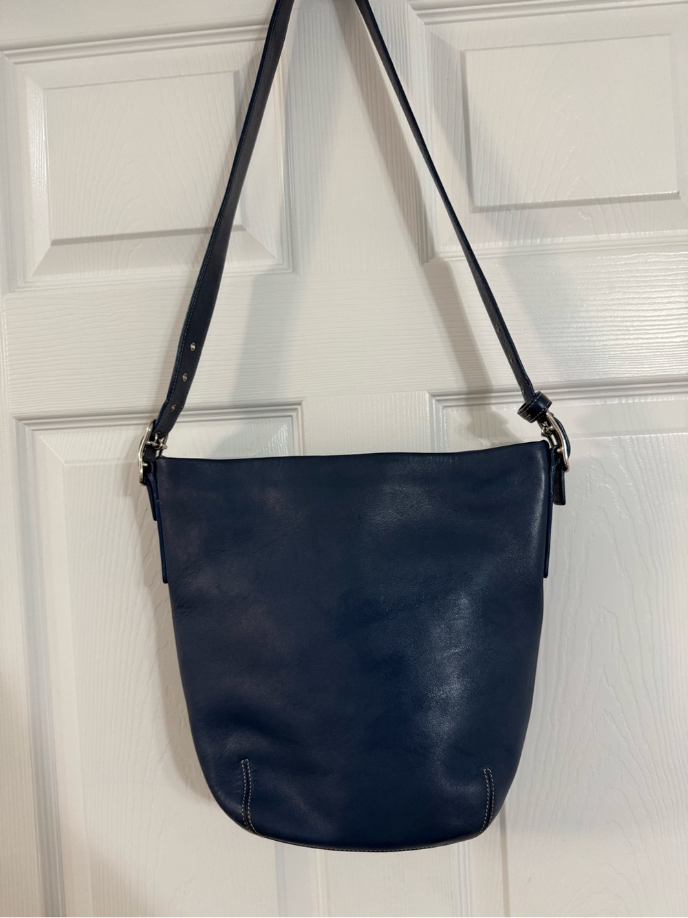 Coach Navy Leather Shoulder bucket